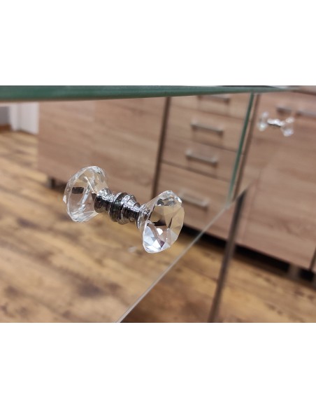 Toaletka konsola lustrzana z srebrnymi nóżkami glamour- TOALETKA SREBRNA