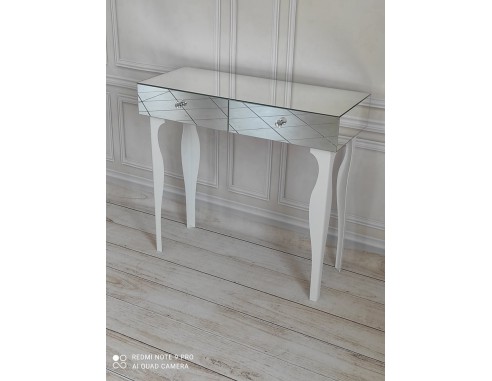 Toaletka konsola lustrzana z białymi...