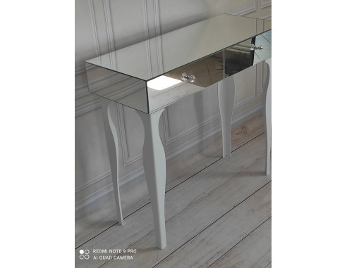 Toaletka konsola lustrzana z białymi...