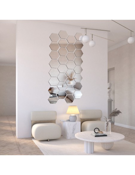 Zestaw dekoracyjnych płytek lustrzanych plastry miodu 20x23