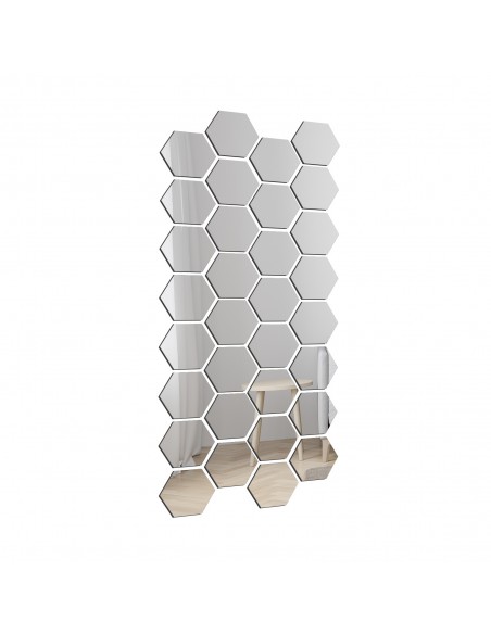 Zestaw dekoracyjnych płytek lustrzanych plastry miodu 20x23