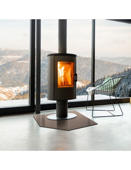 Szyba pod kominek / kozę - DOLO antisol brąz 6mm 100x100