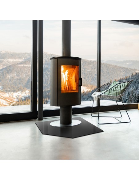 Szyba pod kominek / kozę - DOLO czarne 6mm 100x100