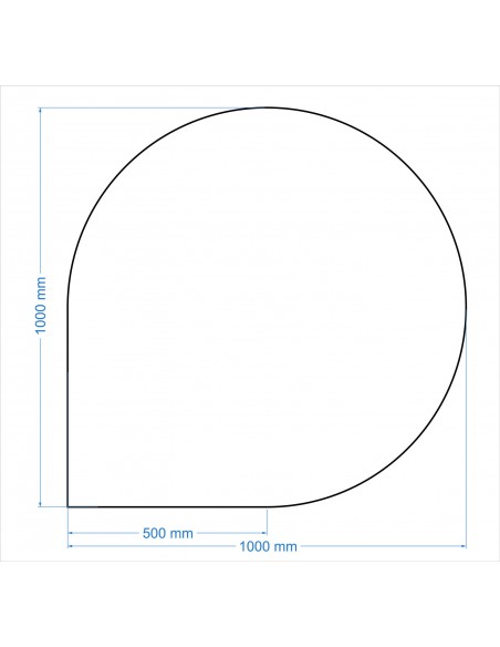 Szyba pod kominek / kozę - KROPLA optiwhite 6mm 100x100