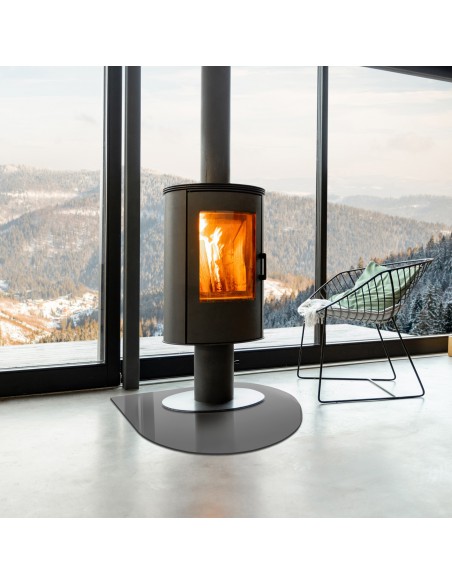 Szyba pod kominek / kozę - KROPLA antisol grafit 6mm 100x100