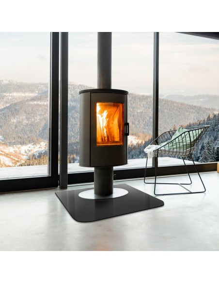 Szyba pod kominek / kozę - DELA czarny 6mm 100x100