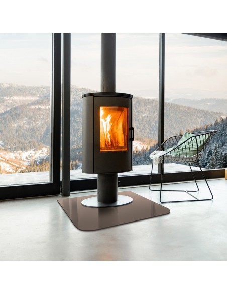 Szyba pod kominek / kozę - DELA antisol brąz 6mm 100x100