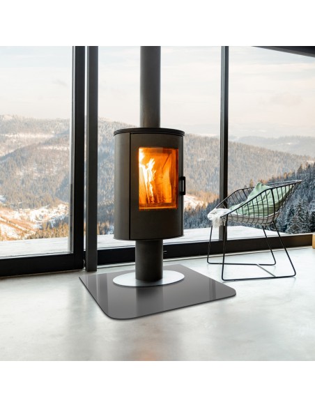 Szyba pod kominek / kozę - DELA antisol grafit 6mm 100x100