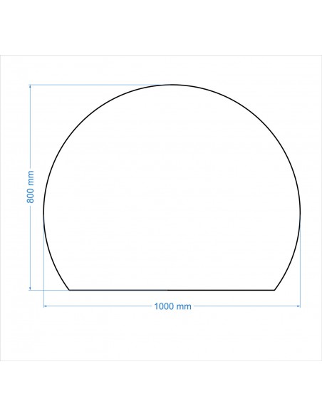 Szyba pod kominek / kozę - KOŁO ŚCIĘTE antisol grafit 6mm 80x100