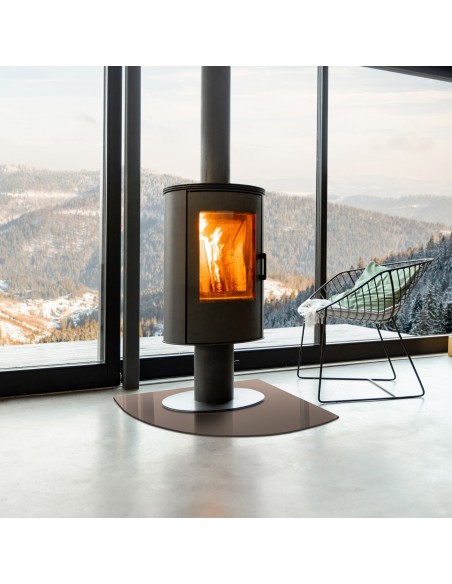 Szyba pod kominek / kozę - ĆWIARTKA antisol brąz 6mm 100x100