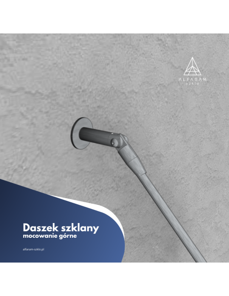 Daszek szklany na odciągach - szkło: float bezbarwny