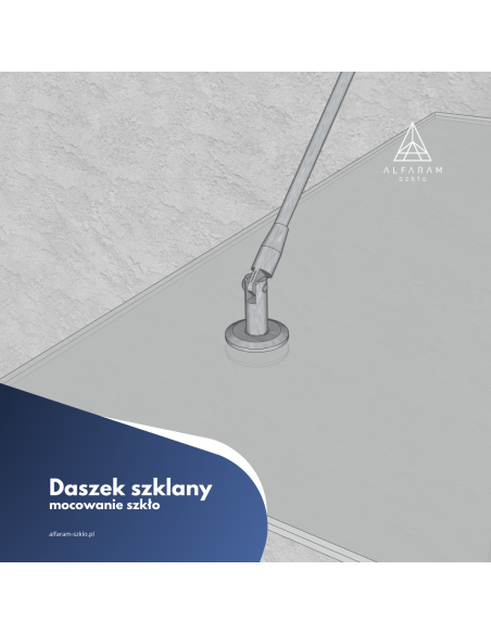 Daszek szklany na odciągach - szkło: float bezbarwny
