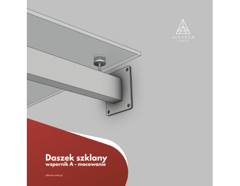 Daszek szklany na wspornikach W101 -...