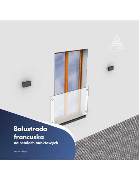 Balkon francuski w systemie punktowym na rotulach