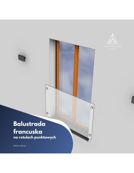 Balkon francuski w systemie punktowym na rotulach
