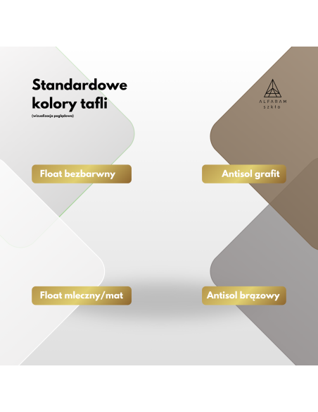 Daszek szklany na wspornikach W101 - szkło float bezbarwny