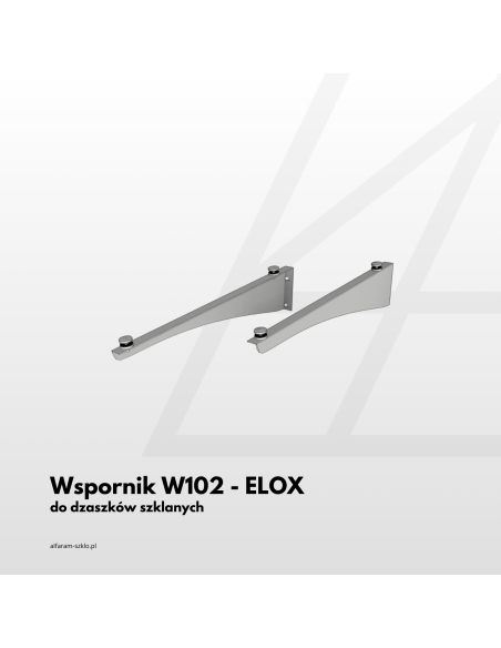 Daszek szklany na wspornikach W102 - szkło antisol brązowy