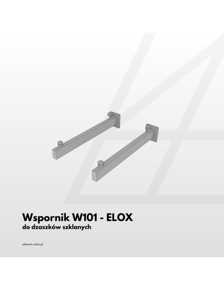 Daszek szklany na wspornikach W101 - szkło float bezbarwny