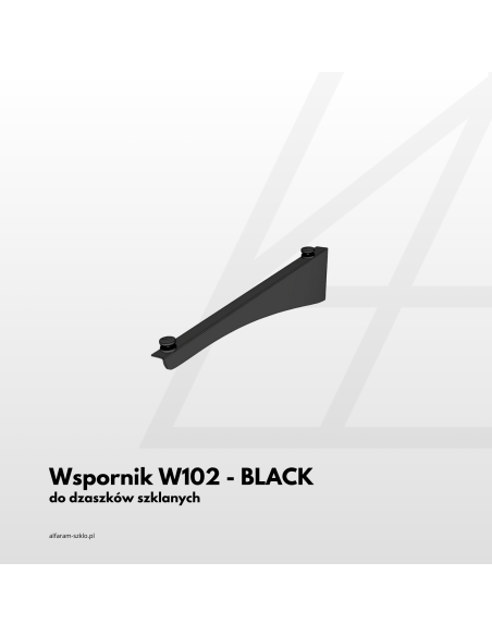 Daszek szklany na wspornikach W102 - szkło antisol grafit