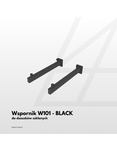 Daszek szklany na wspornikach W101 - szkło antisol grafit