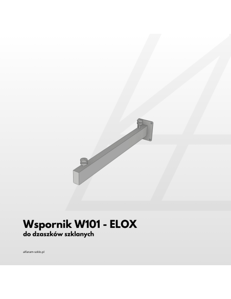 Daszek szklany na wspornikach W101 - szkło antisol grafit