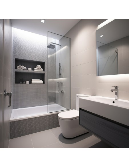 Parawan nawannowy jednoskrzydłowy 100x150 srebrny chrom